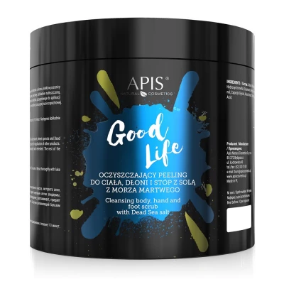 APIS Good Life - Čistiaci peeling na telo, ruky a nohy so soľou z Mŕtveho mora 700g
