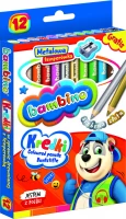 KIK KX5487 BAMBINO Sada okrúhlych Jumbo pasteliek 12 ks + strúhadlo