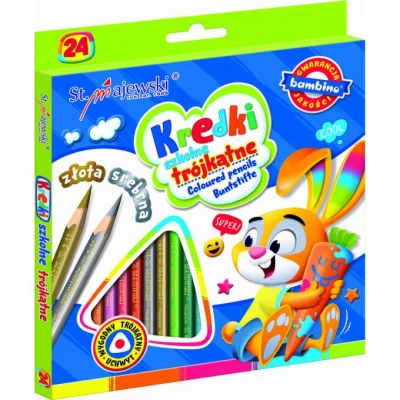 KIK KX5486 BAMBINO Sada trojhranných Jumbo pastelek 24 ks