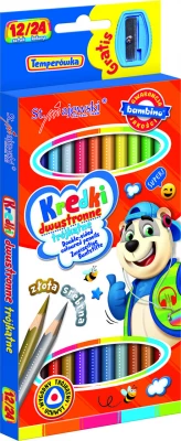 KIK KX5485 BAMBINO Sada trojhranných oboustranných pastelek 12/24 ks