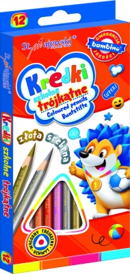 KIK KX5486 BAMBINO Sada trojhranných Jumbo pastelek 12 ks