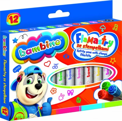 KIK KX5478 BAMBINO Fixy s razítky 12 barev