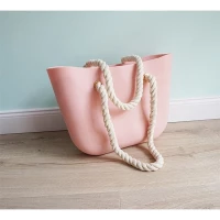 eCa T1R Gumová kabelka shopper bag Jelly pudrově růžová