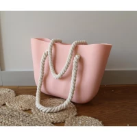 eCa T1R Gumová kabelka shopper bag Jelly pudrově růžová