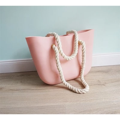 eCa T1R Gumová kabelka shopper bag Jelly pudrově růžová