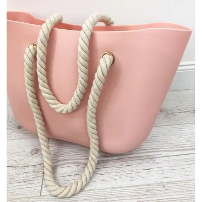 eCa T1R Gumová kabelka shopper bag Jelly pudrově růžová