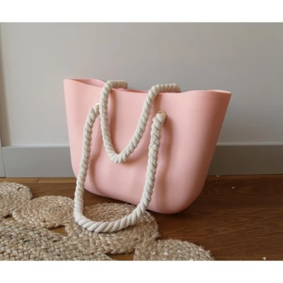 eCa T1R Gumová kabelka shopper bag Jelly pudrově růžová