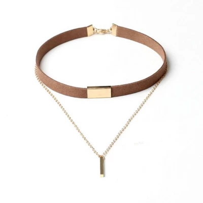 eCa N319 Náhrdelník dámský choker hnědý