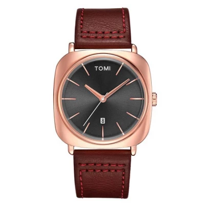 eCa ZM177 Pánske hodinky Tomi Retro bordó