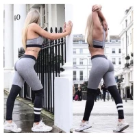 eCa Dámske športové legíny Fitness Trening šedočierne veľ. L