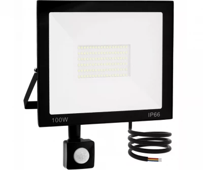 Pronett Halogenový LED reflektor, IP66, studená bílá, 100W s pohybovým senzorem