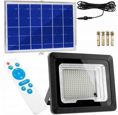 Pronett Solární LED reflektor, IP67, dálkové ovládání, 100W