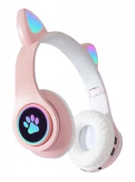 KIK KX5547 Bezdrôtové slúchadlá Cat Bluetooth 5.0 ružové