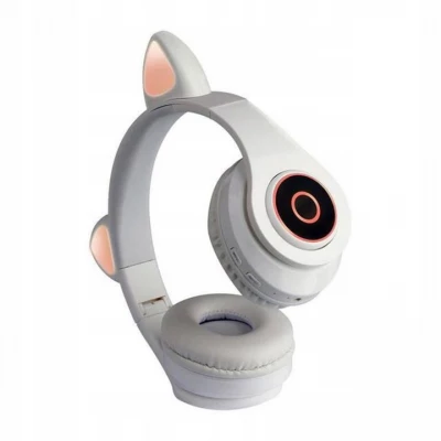 KIK KX5547 Bezdrôtové slúchadlá Cat Bluetooth 5.0 biele