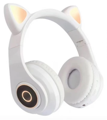 KIK KX5547 Bezdrôtové slúchadlá Cat Bluetooth 5.0 biele