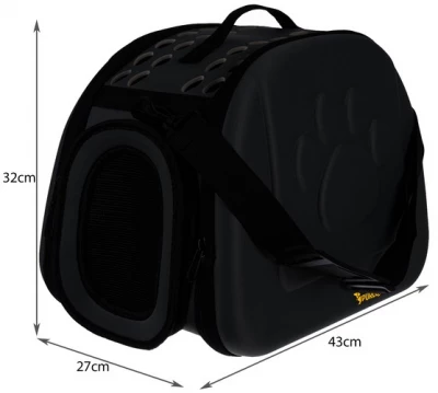 Purlov Prepravná taška pre zvieratá 43x32x27 cm čierna