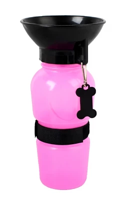 APT AG604B Cestovní láhev pro psy s miskou 500 ml růžová