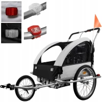 Malatec 14746 Vozík za kolo 3v1 LED černošedý