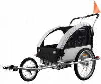 Malatec 14746 Vozík za kolo 3v1 LED černošedý