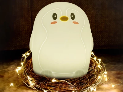 Verk 24068 Noční RGB lampička dotyková tučňák 3 x AAA