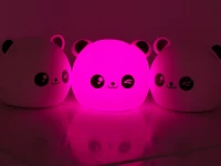 Verk 24079 Nočná RGB lampička dotyková panda USB 1200mAh s diaľkovým ovládaním