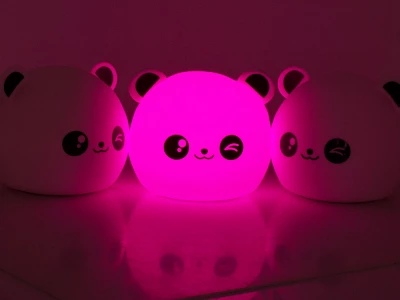 Verk 24079 Nočná RGB lampička dotyková panda USB 1200mAh s diaľkovým ovládaním