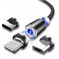 Pronett XJ4312 Magnetický USB nabíjecí kabel 3v1 LED