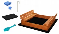 KIK Drevené pieskovisko s lavičkami 150 x 150 cm