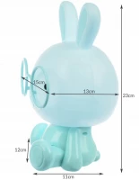 ISO 18069 Noční lampička Králíček 23 cm modrá