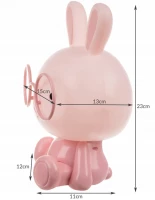 ISO 18070 Noční lampička Králíček 23 cm růžová