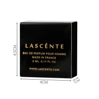 Lascente Estetický kartonový obal na vzorky parfémů 13 x 3,5 x 6,3 cm černý