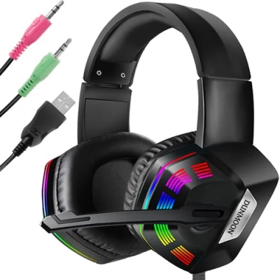 Dunmoon 19059 Herní sluchátka s mikrofonem 5.1 LED RGB černé