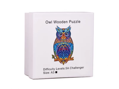 KIK KX5371 Dřevěné puzzle sova A3 130 prvků