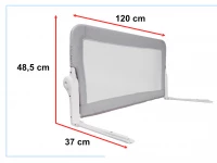 KIK KX5320 Ochranná zábrana na postel 150cm šedá