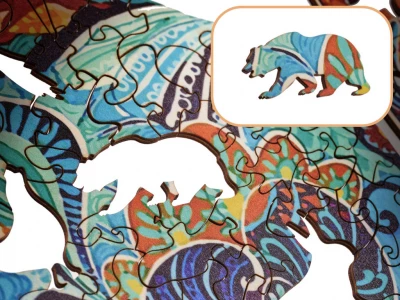 KIK KX5371 Dřevěné puzzle liška A3 148 prvků