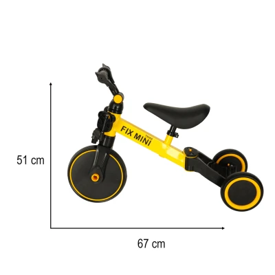 Trike Fix KX5377 Multifunkční dětská tříkolka 3v1 Goodboy - žlutá