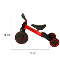 Trike Fix KX5377 Multifunkčná detská trojkolka 3 v 1 Goodboy - červená