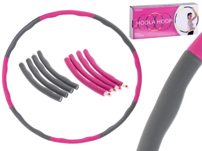 KIK KX5911 Masážní obruč Hula hoop 85 cm růžovo šedá