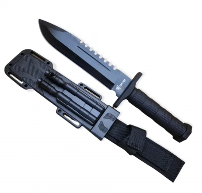Foxter 2054 Taktický nůž s křesadlem, píšťalkou, brouskem 31 cm