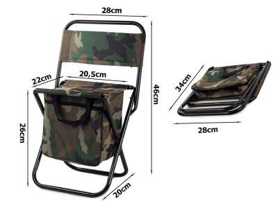 Verk 01661 Kempingová skládací židle s brašnou 2v1 maskáč