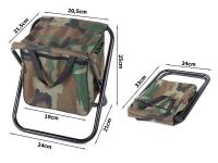 Verk 01663 Kempingová skládací stolička s brašnou maskáč