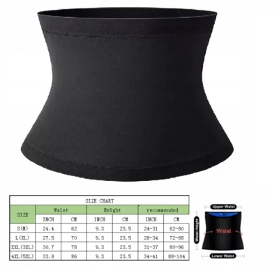 Pronett XJ4325 Neoprénový pás na chudnutie, čierny L/XL
