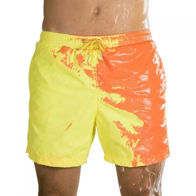 Effly Pánske moderné plavky meniace farbu žltej-oranžovej vel.M