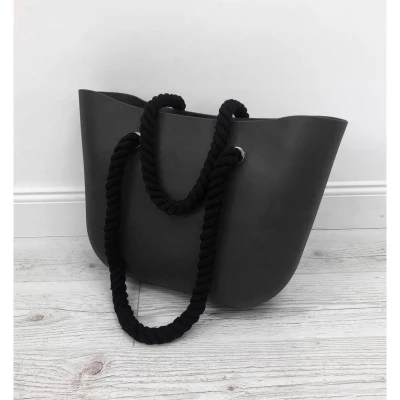 eCa T2CZ Gumová kabelka shopper bag Jelly černá