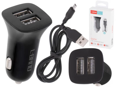 KIK KX5333 Nabíječka do auta 2x USB 2,10 A + micro černá