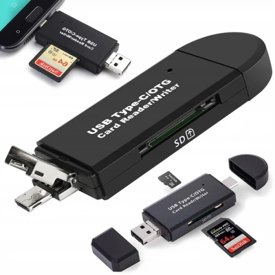 Verk 06258 Čítačka kariet OTG 5 v 1, TF/SD, USB, Micro USB, USB-C