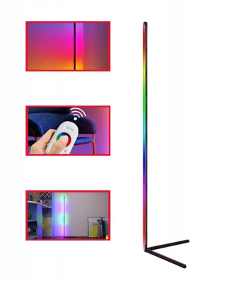 APT ZD81 Rohová LED stojaca lampa RGB-W 20W 140cm čierna