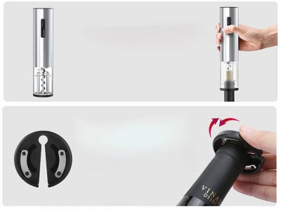 Verk 07090 Elektrický otvírák na víno USB, stříbrný