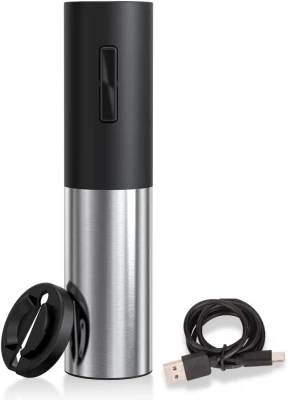 Verk 07088 Automatický elektrický otvírák na víno USB, stříbrnočerný