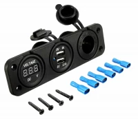 APT PLS37 12V zásuvka + 2x USB + voltmetr panel